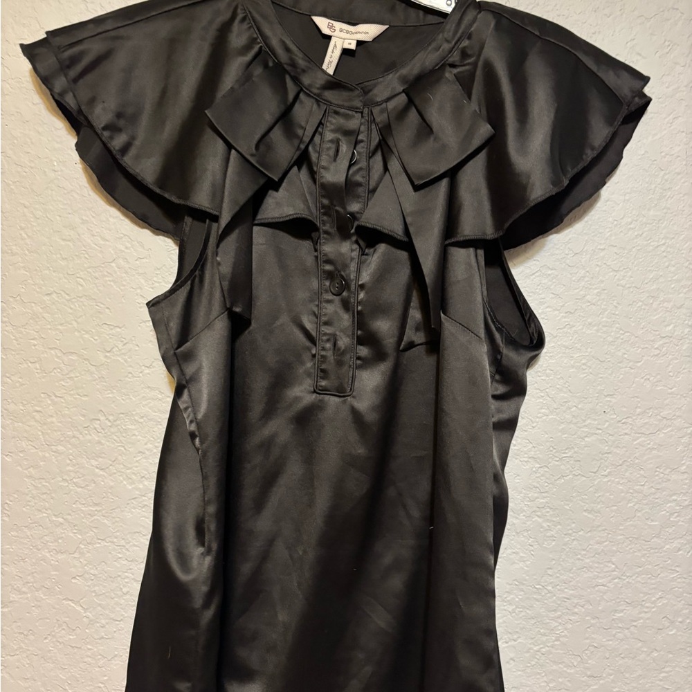 BCBGeneration Black Satin Top